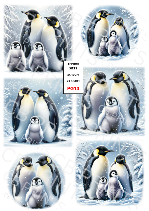 Penguin Decoupage Paper Print PG13 – Mulberry Paper