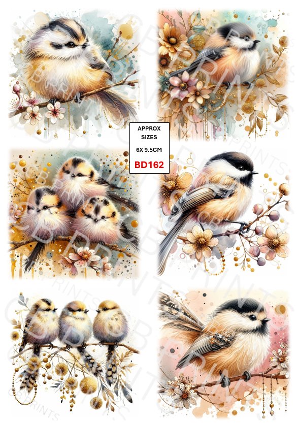 Long-Tailed Tit Decoupage Paper Print BD162 – Mulberry Paper