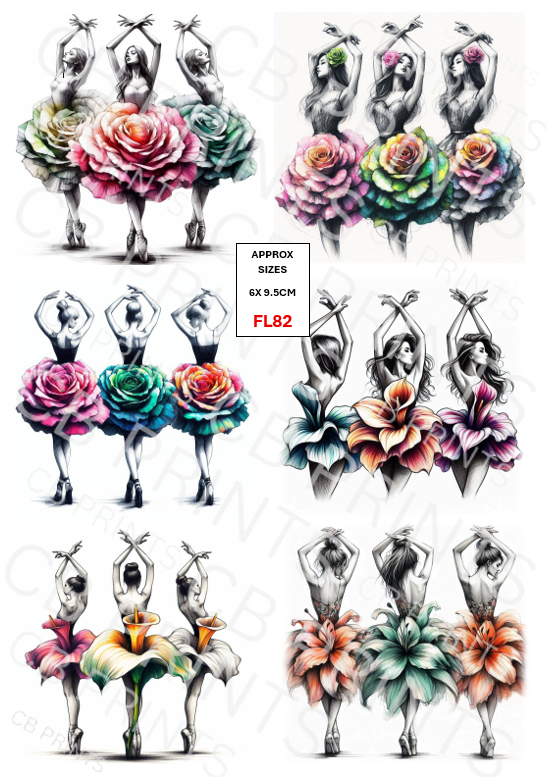 Floral Ladies Decoupage Print FL82 | Mulberry Paper