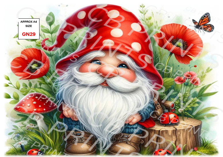 Gnome/Gonk Decoupage Paper Print GN29 – Mulberry Paper