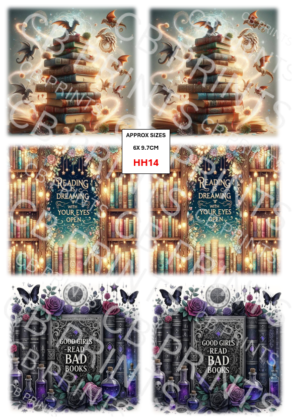Books Themed Decoupage Paper Print HH14 – Mulberry Paper