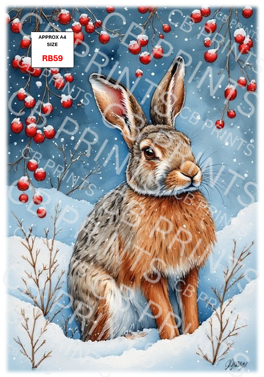 Rabbit Decoupage Print RB59 | Mulberry Paper