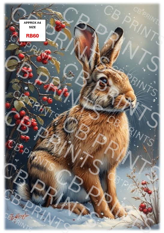 Rabbit Decoupage Print RB60 | Mulberry Paper