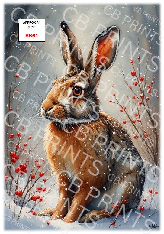 Rabbit Decoupage Print RB61 | Mulberry Paper