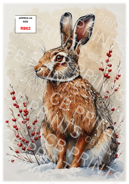 Rabbit Decoupage Print RB62 | Mulberry Paper
