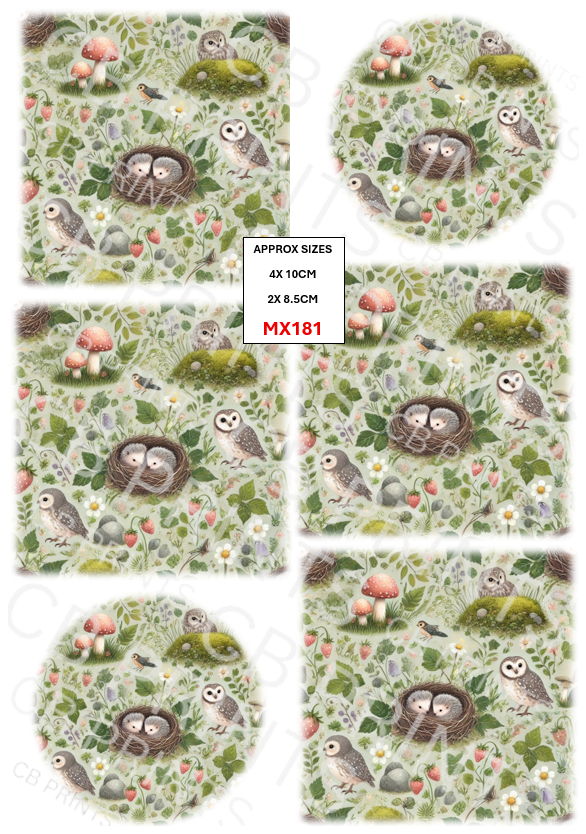 Woodland Animal Decoupage Paper Print MX181 – Mulberry Paper