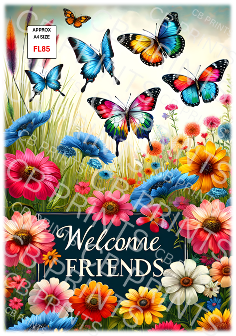 Floral Decoupage Print FL85 | Mulberry Paper