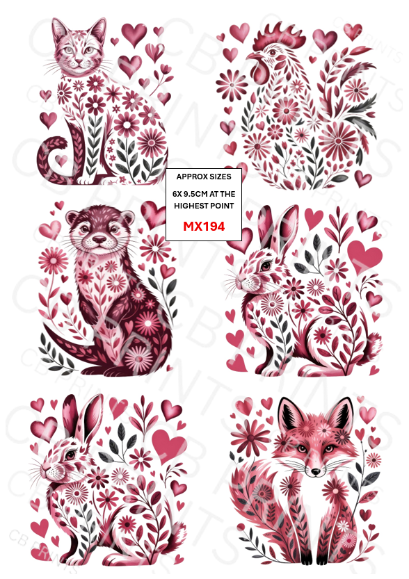 Mixed Animal Decoupage Print MX194 | Mulberry Paper