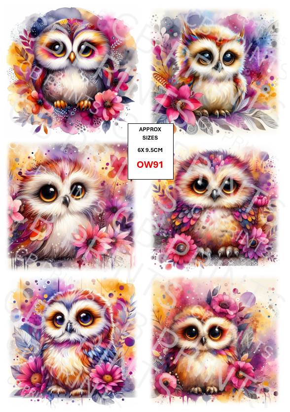 Owl Decoupage Paper Print OW91 – Mulberry Paper