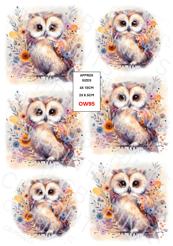 Owl Decoupage Paper Print OW95 – Mulberry Paper