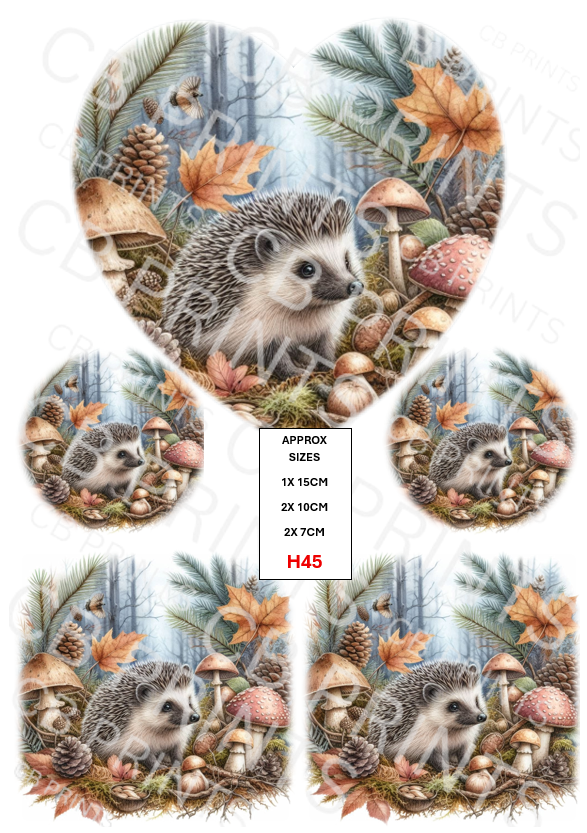 Hedgehog Decoupage Print H45 | Mulberry Paper