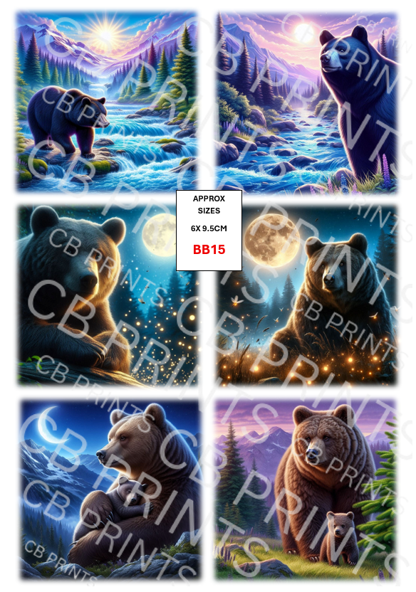 Brown Bear Decoupage Paper BB15 – Mulberry Paper Print