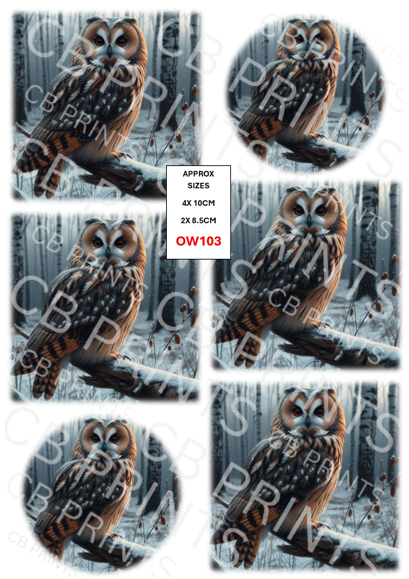 Owl Decoupage Print OW103 | Mulberry Paper