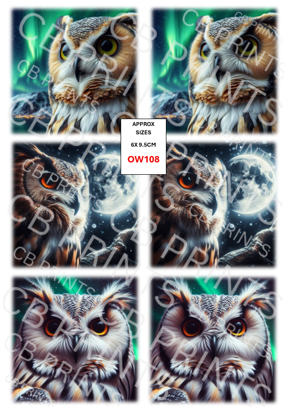 Owl Decoupage Print OW108 | Mulberry Paper