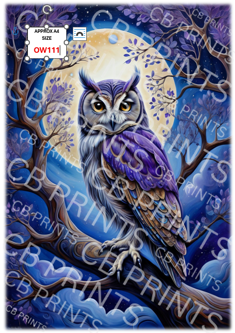 Owl Decoupage Print OW111 | Mulberry Paper