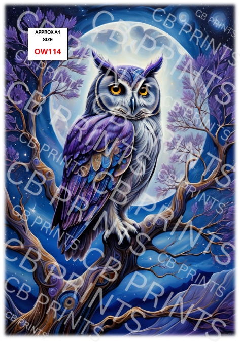 Owl Decoupage Print OW114 | Mulberry Paper