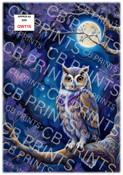 Owl Decoupage Print OW115 | Mulberry Paper