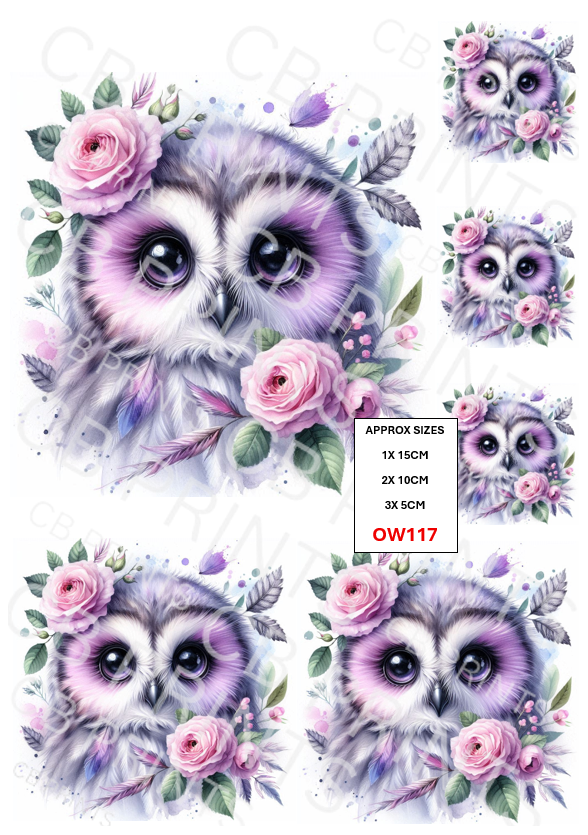 Owl Decoupage Print OW117 | Mulberry Paper
