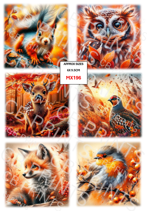 Mixed Animal Decoupage Print MX196 | Mulberry Paper