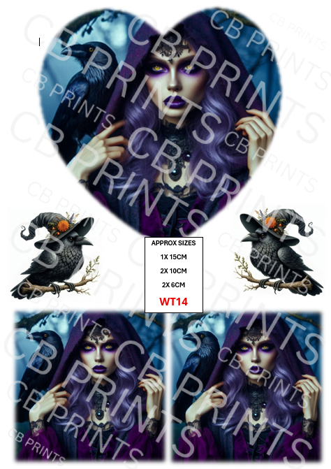 Witch Decoupage Paper Print WT14 – Mulberry Paper