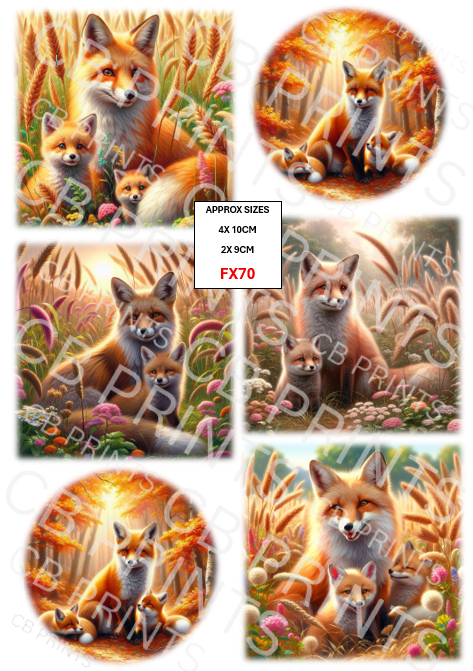 Fox Decoupage Print FX70 | Mulberry Paper