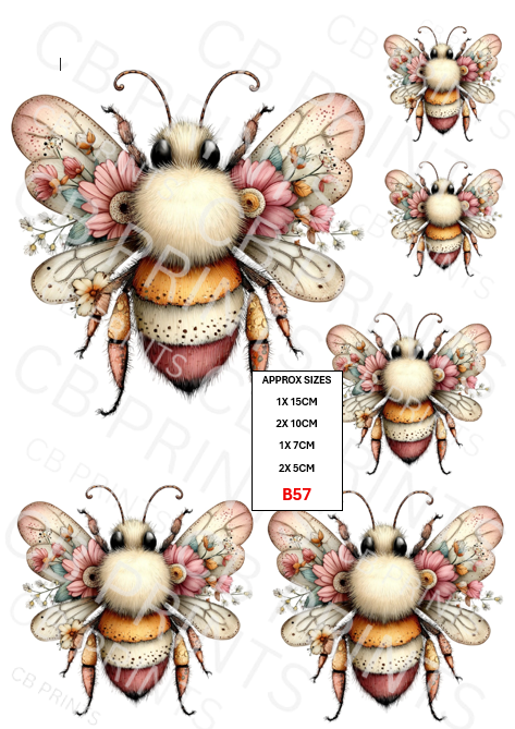 Bee Decoupage Print B57 | Mulberry Paper