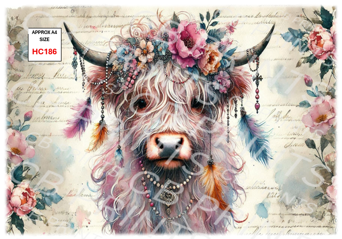 Highland Cow Decoupage Print HC186 | Mulberry Paper