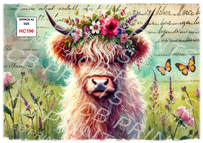 Highland Cow Decoupage Print HC196 | Mulberry Paper