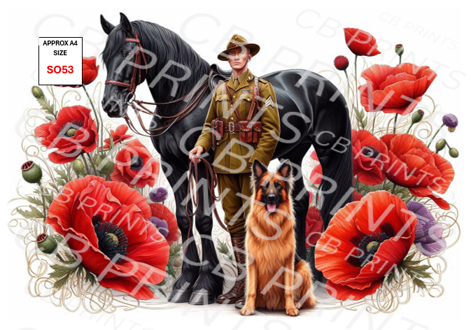 Remembrance Soldier Decoupage Paper Print SO53 – Mulberry Paper