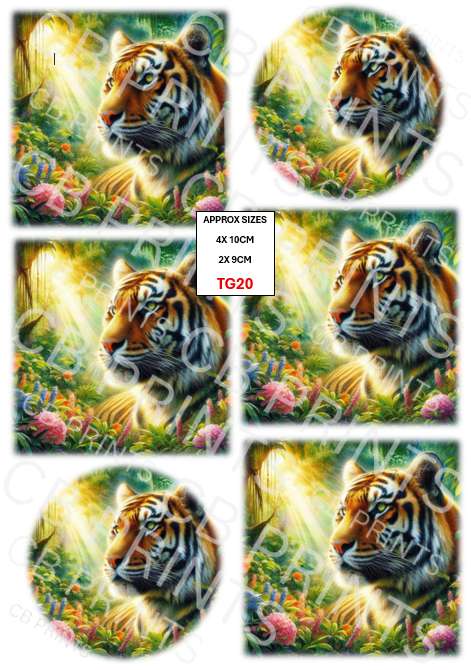 Tiger Decoupage Print TG20 | Mulberry Paper