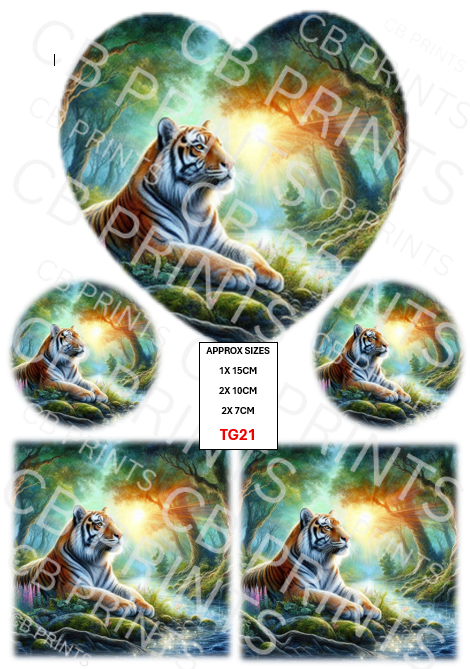 Tiger Decoupage Print TG21 | Mulberry Paper