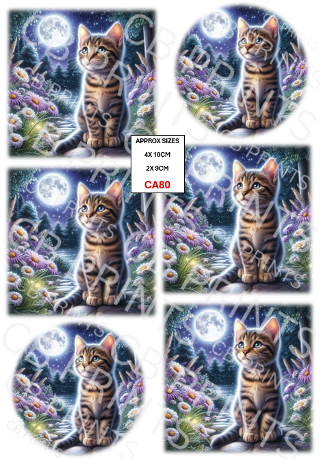 Cat Decoupage Paper CA80 – Mulberry Paper Print