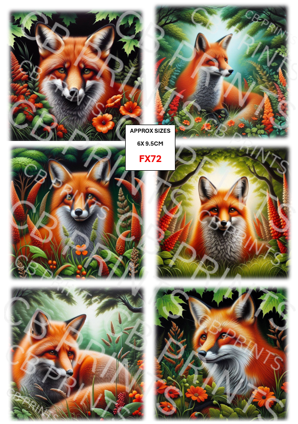 Fox Decoupage Print FX72 | Mulberry Paper