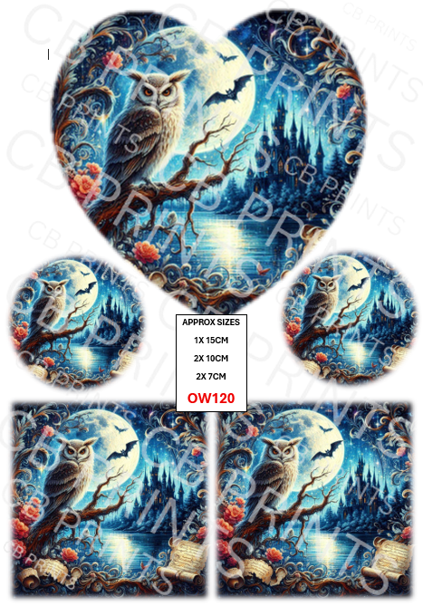 Owl Decoupage Print OW120 | Mulberry Paper