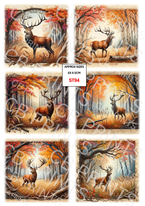 Stag Decoupage Print ST94 | Mulberry Paper