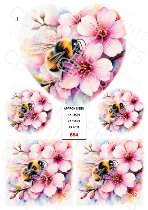 Bee Decoupage Print B64 | Mulberry Paper