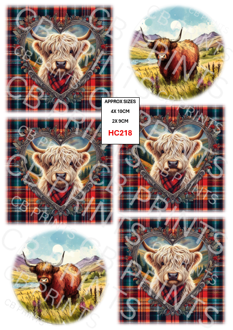 Highland Cow Decoupage Print HC218 | Mulberry Paper