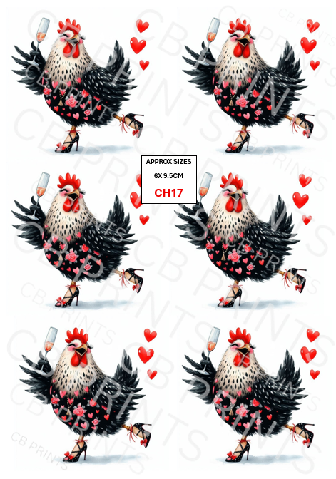 Chicken Decoupage Print CH17 | Mulberry Paper
