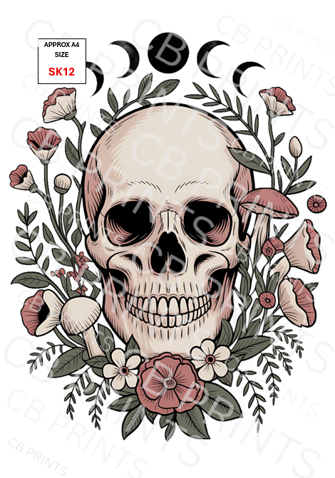 Skull Decoupage Paper Print SK12 – Mulberry Paper