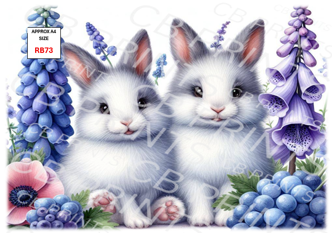 Rabbit Decoupage Print RB73 | Mulberry Paper
