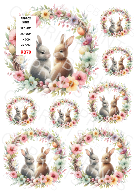 Rabbit Decoupage Print RB79 | Mulberry Paper