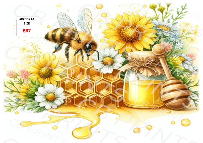 Bee Decoupage Print B67 | Mulberry Paper