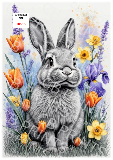 Rabbit Decoupage Print RB85 | Mulberry Paper