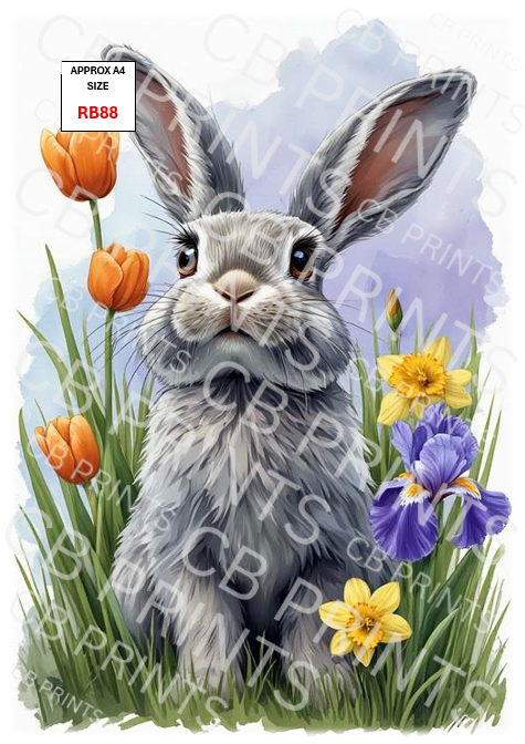 Rabbit Decoupage Print RB88 | Mulberry Paper