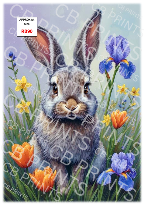 Rabbit Decoupage Print RB90 | Mulberry Paper
