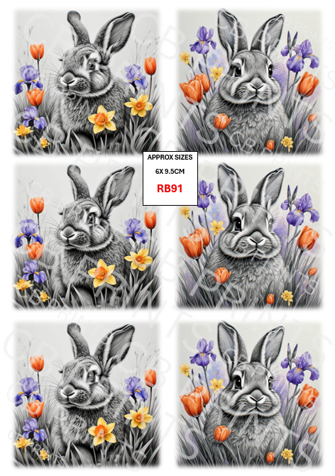 Rabbit Decoupage Print RB91 | Mulberry Paper