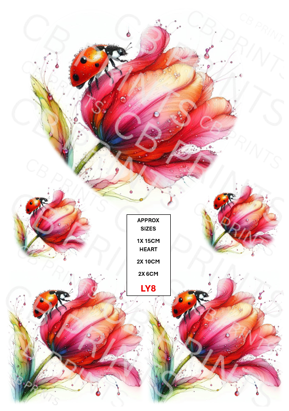 Ladybird Decoupage Paper LY8 – Mulberry Paper Print