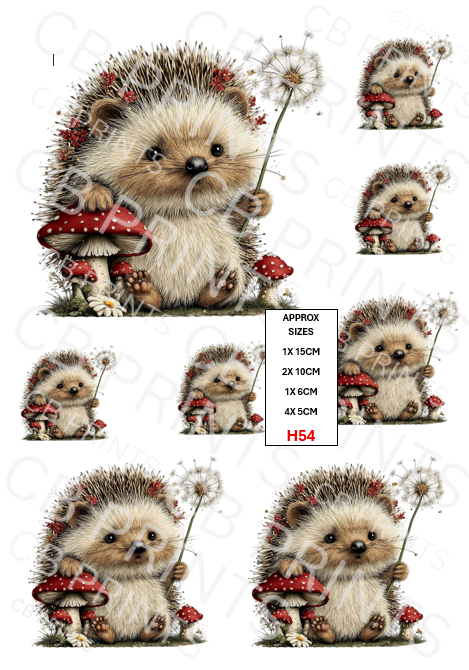 Hedgehog Decoupage Print H54 | Mulberry Paper
