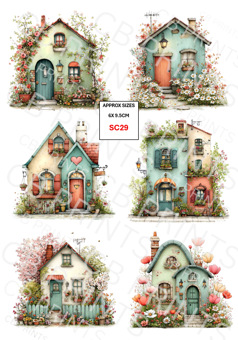Scenic house Decoupage Print SC29 | Mulberry Paper