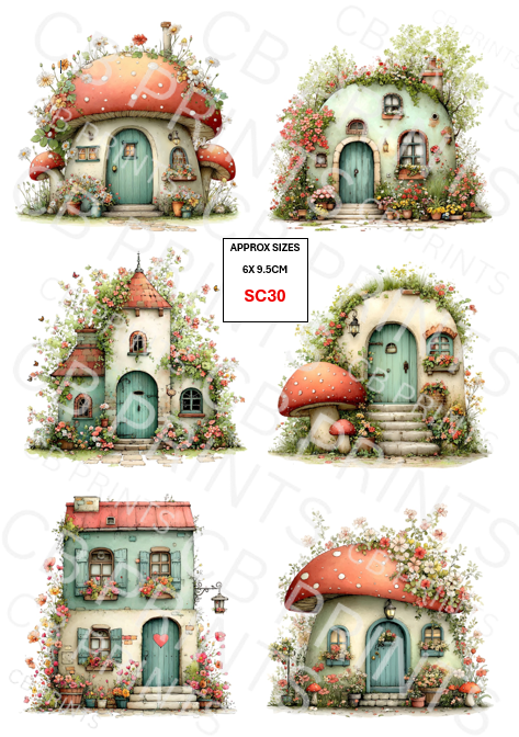 Scenic house Decoupage Print SC30 | Mulberry Paper